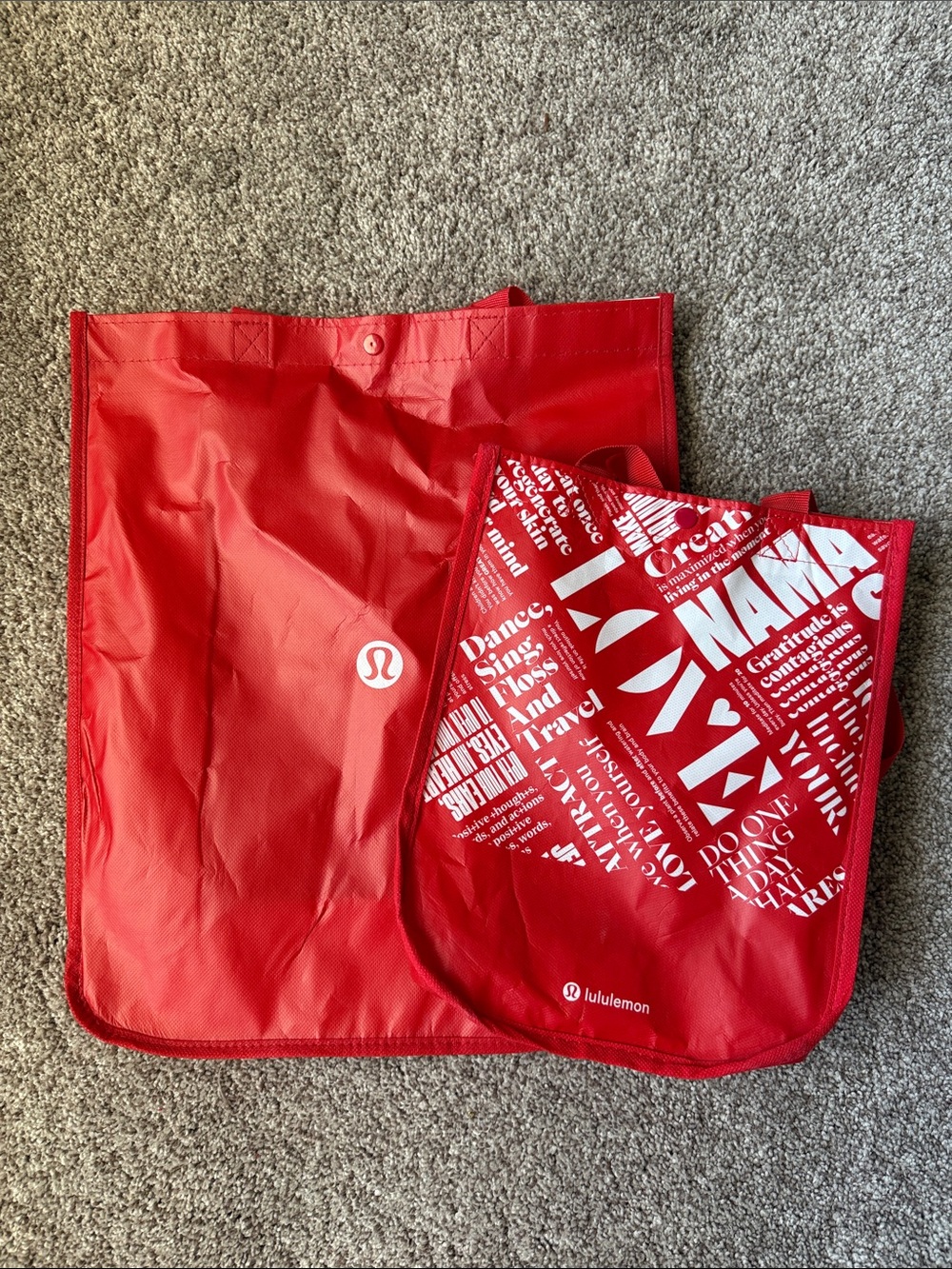 Lululemon athletica Red Reusable Tote Bags